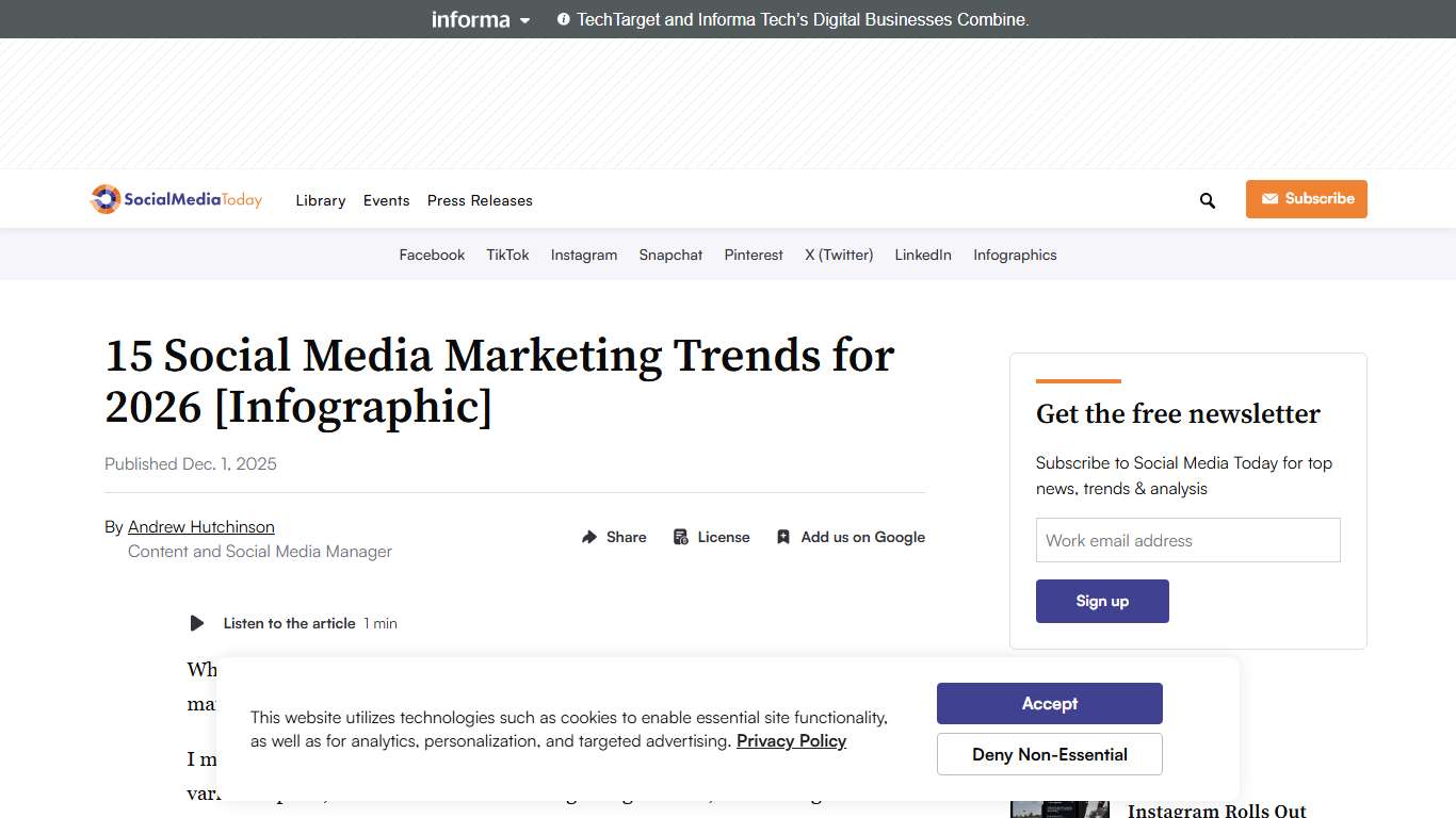 15 Social Media Marketing Trends for 2026 [Infographic] | Social Media Today